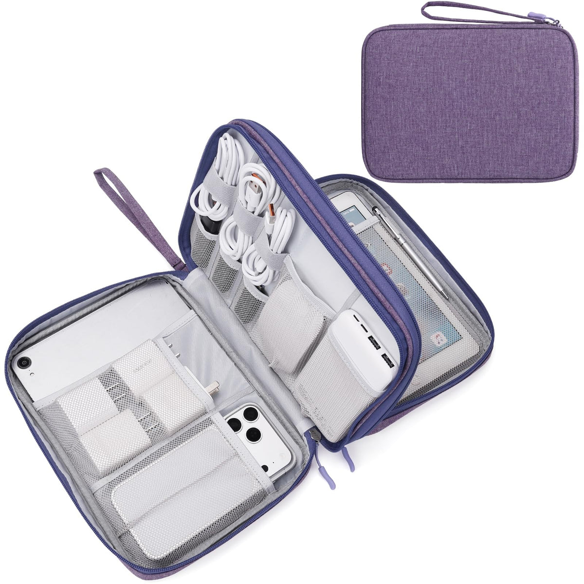 FYY Electronic Organizer, Travel Tech Pouch Bag, Cable Organizer Black