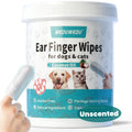 MEDUWEDU Ear Cleaner Finger Wipes 60 Counts, Dog Ear Cleaner, Grooming Kit Care for Dogs and Cats, Soft & Easy Otic Cleaning Pads, Remove Wax, Dirt & Stop Smelly, Itchy, Non-Irritating, Coconut Scent