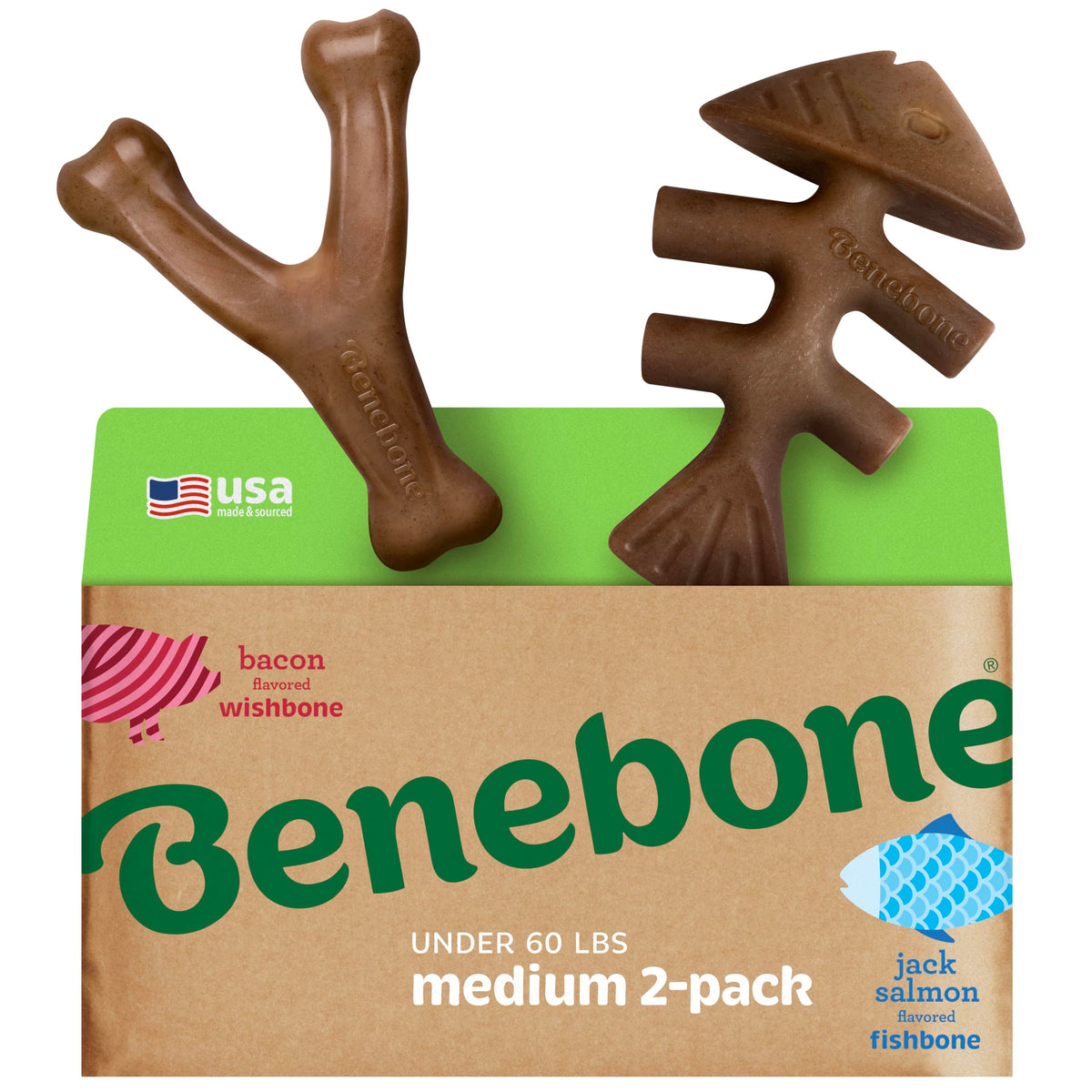Benebone Large 4-Pack Dog Toys for Aggressive Chewers – Under 90 lbs