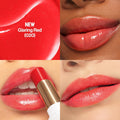 REVLON Super Lustrous Glass Shine Balm, Sheer Glossy Tinted Lip Balm, Hydrating Formula with Hyaluronic Acid, Aloe & Rose Quartz, 020 Glaring Red, 0.11 oz