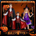 Boys Vampire Costume Set, Halloween Party Vampire Cosplay Outfit with Cape, Shirt, Pants & Cane, kids dracula costume