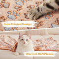 Luciphia 1 Pack 3 Blankets Super Soft Fluffy Premium Fleece Pet Blanket Flannel Throw for Dog Puppy Cat Paw Brown/Pink/White Small(23x16 inch)