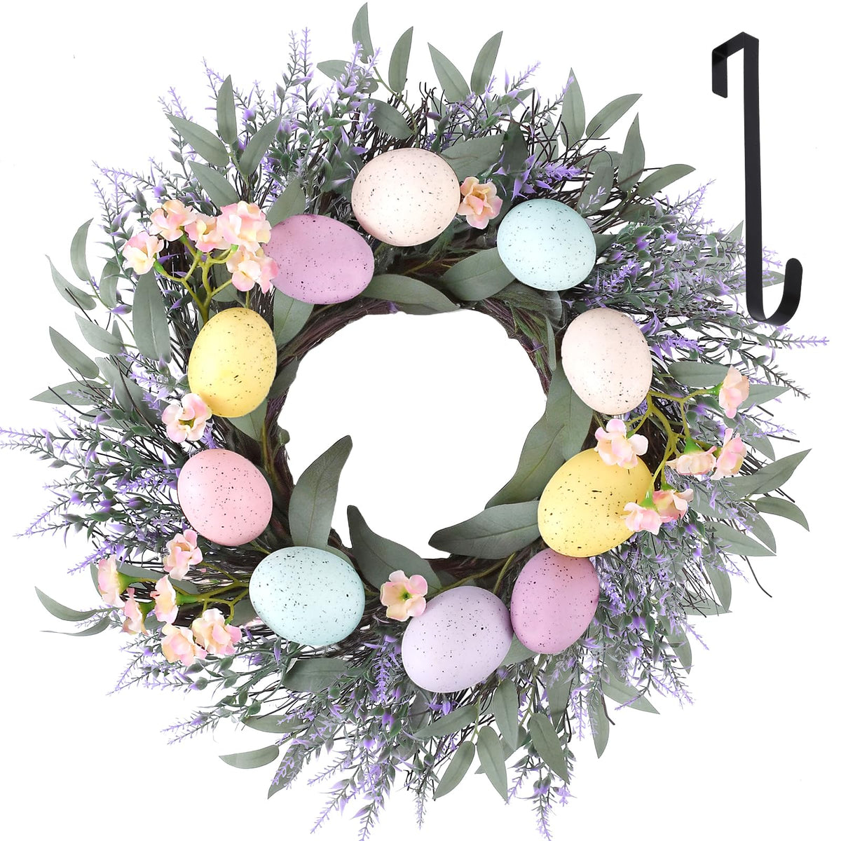 24 Inch Christmas Wreath for Front Door Outdoor with Hangers