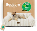 Bedsure ComfyFleece™ Shown on TV Fluffy Cute Dog Couch for Pets,30in Cream | Small & Medium Dog Bed Washable Cover,Supportive Couch Bed for Small Dogs,Pet Sofa Seen on Good Day New York,Up to 20 Lbs