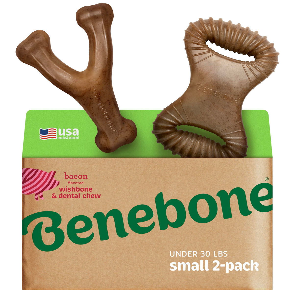 Benebone Large 4-Pack Dog Toys for Aggressive Chewers – Under 90 lbs