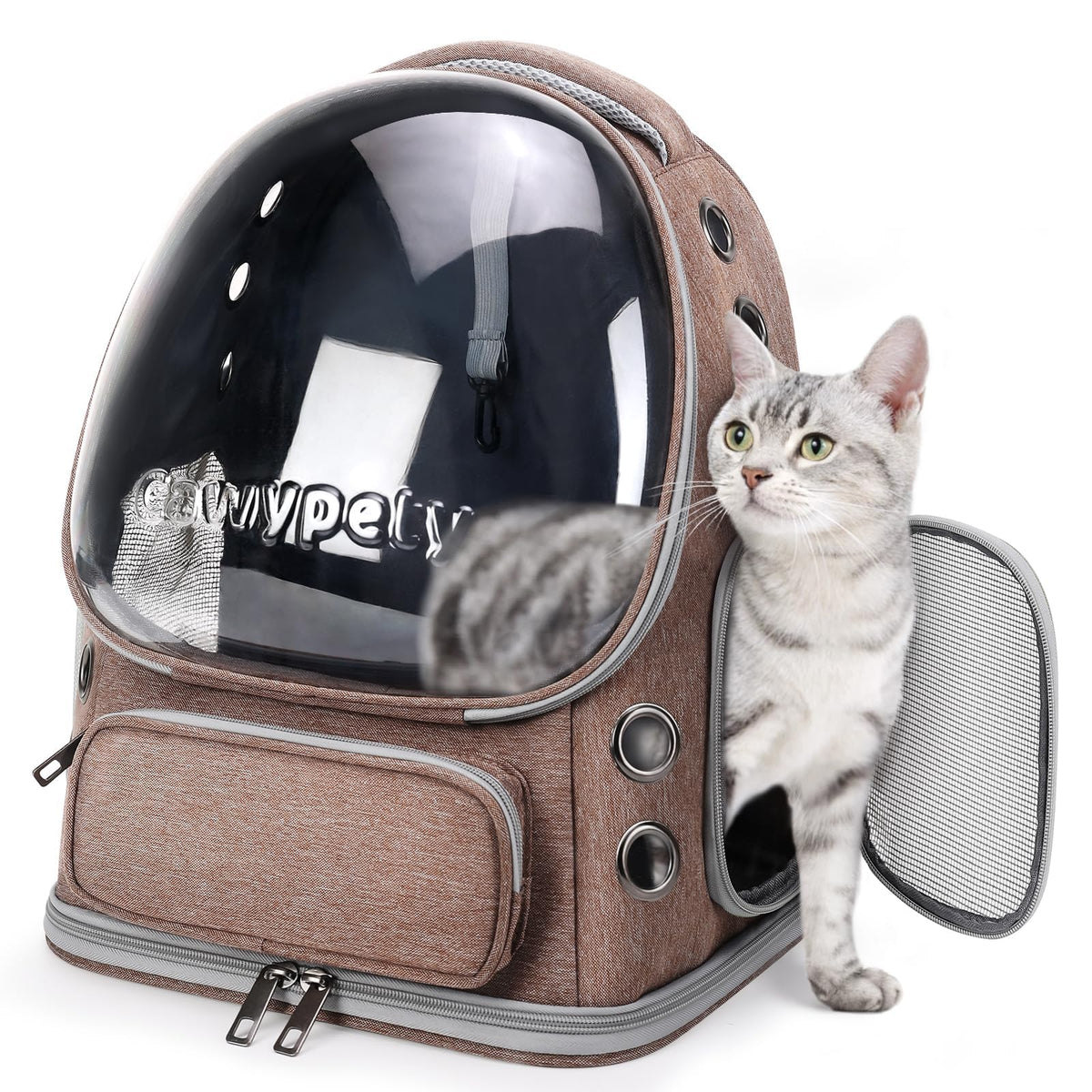 Cawypety Cat Backpack Carrier Large Space Bubble Backpack up to 12lbs Pink