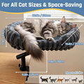LECHONG Cat Desk Bed for Indoor Cats, 360° Rotating, Supports Up to 52 lbs