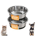 Neater Pet Brands Stainless Steel Dog Bowls with Non-Slip Rubber Bottom – Set of 2, 6 Cup (48 oz), Black - Heavy Duty Metal Dog Bowl, Dishwasher Safe, Food or Water Bowl, Ideal for Large Dogs