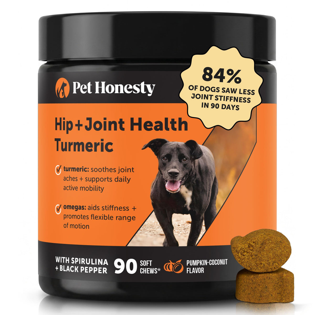 Hip + Joint Supplement for Dogs with Glucosamine Chondroitin - MSM, Turmeric & Collagen Soft Chews - Joint Function, Stiffness, and Mobility Support, May Reduce Occasional Discomfort (Chicken, 90 Ct)