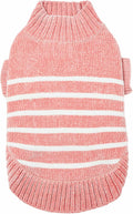 Blueberry Pet Cozy Soft Chenille Classy Striped Dog Sweater in Dusty Rose, Back Length 12", Pink Clothes for Dogs
