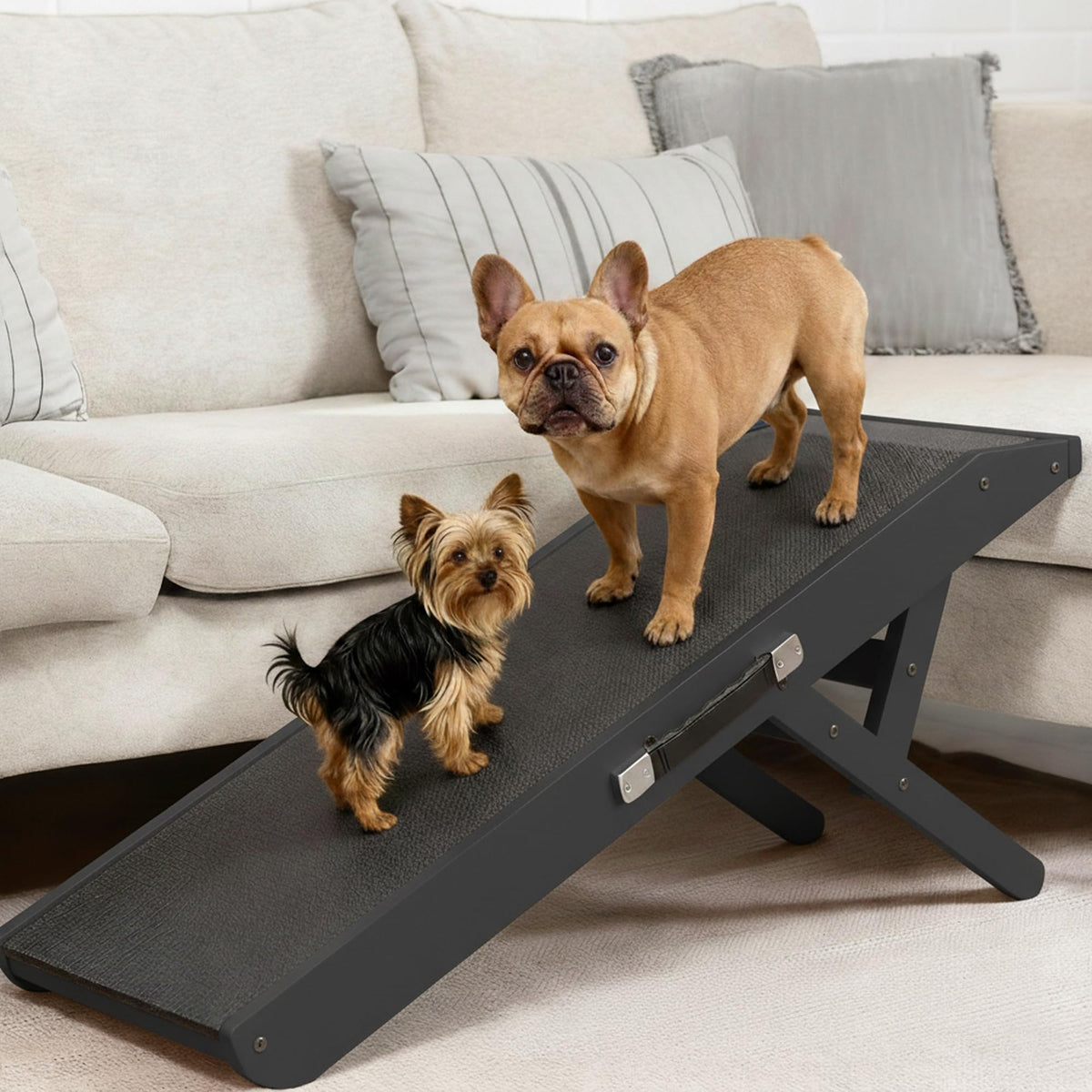 Dog Ramp for Couch – Non-Slip, Sturdy Build Foldable Wooden Dog Ramp – Supports up to 200 lbs – 7 Adjustable Heights (14"–20.5") – Enhanced Stability – Birchwood Pet Ramp for Small Dogs – Natural
