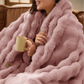 Bedsure Fluffy Bubble Faux Fur Throw Blanket, 50"x60", Cream