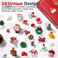 Mini Christmas Ornaments 24pcs, Miniature Christmas Tree Ornaments Set