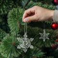 Glass Snowflake Icicle Ornaments for Christmas Tree Decorations - 18Pcs Clear Glass Ornaments Set for Christmas Tree Winter New Year Party Decor Supplies