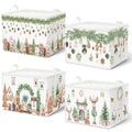 4 Pcs Thanksgiving Storage Basket Empty with Handles, Large Fabric