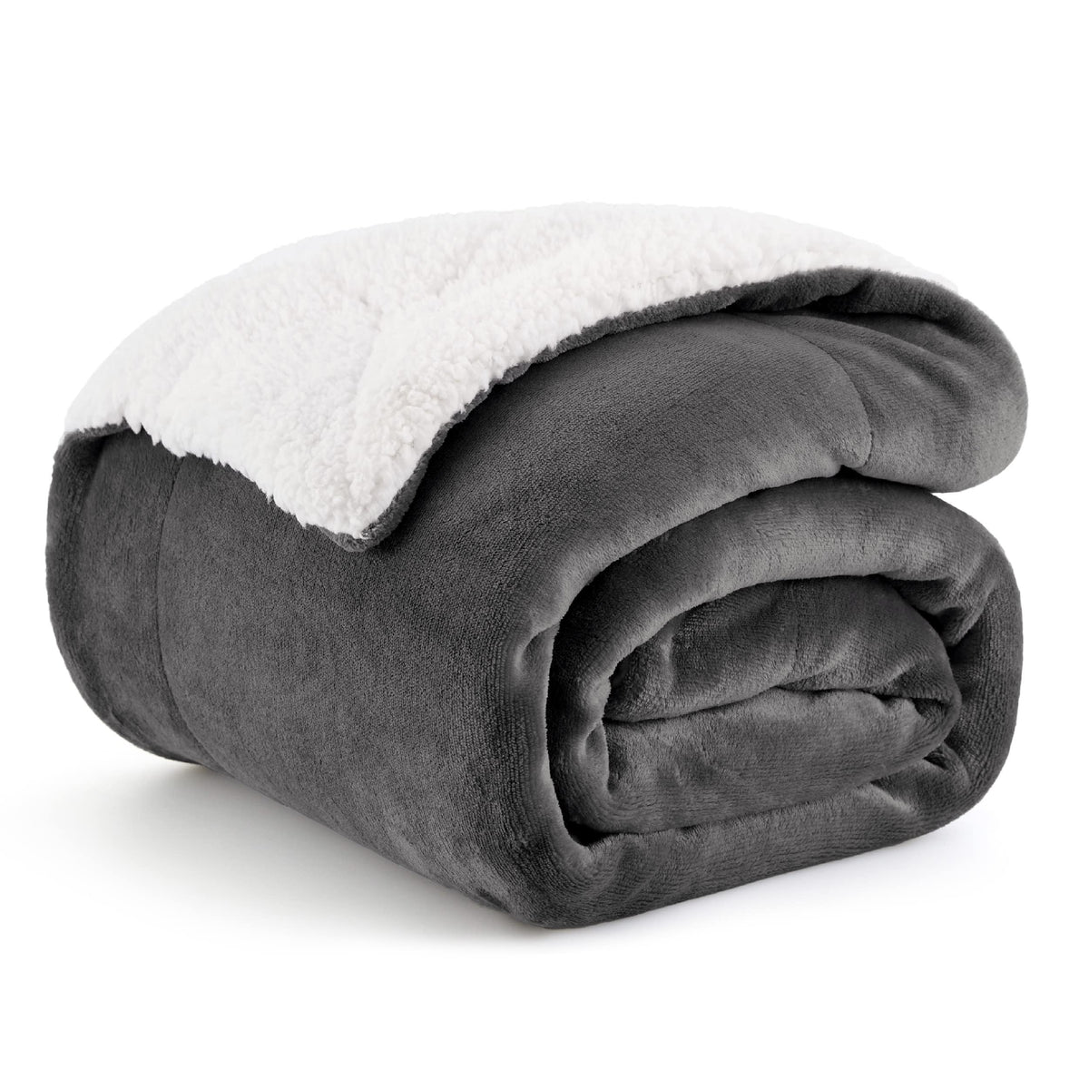 Bedsure GentleSoft Sherpa Fleece Throw Blanket for Couch, Non-Heated, Thick and Warm Throw for Women and Men, Soft Fuzzy Plush Weight Blanket for Winter, Navy, 50x60 Inches