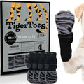 DOK TigerToes Premium Non-Slip Dog Socks for Hardwood Floors - Extra-Thick Grip that Works Even When Twisted - Prevents Licking, Slipping, and Great for Dog Paw Protection - Size Large