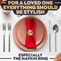 Thanksgiving Napkin Rings Set of 12 Gold Leaf, Christmas Napkin Rings