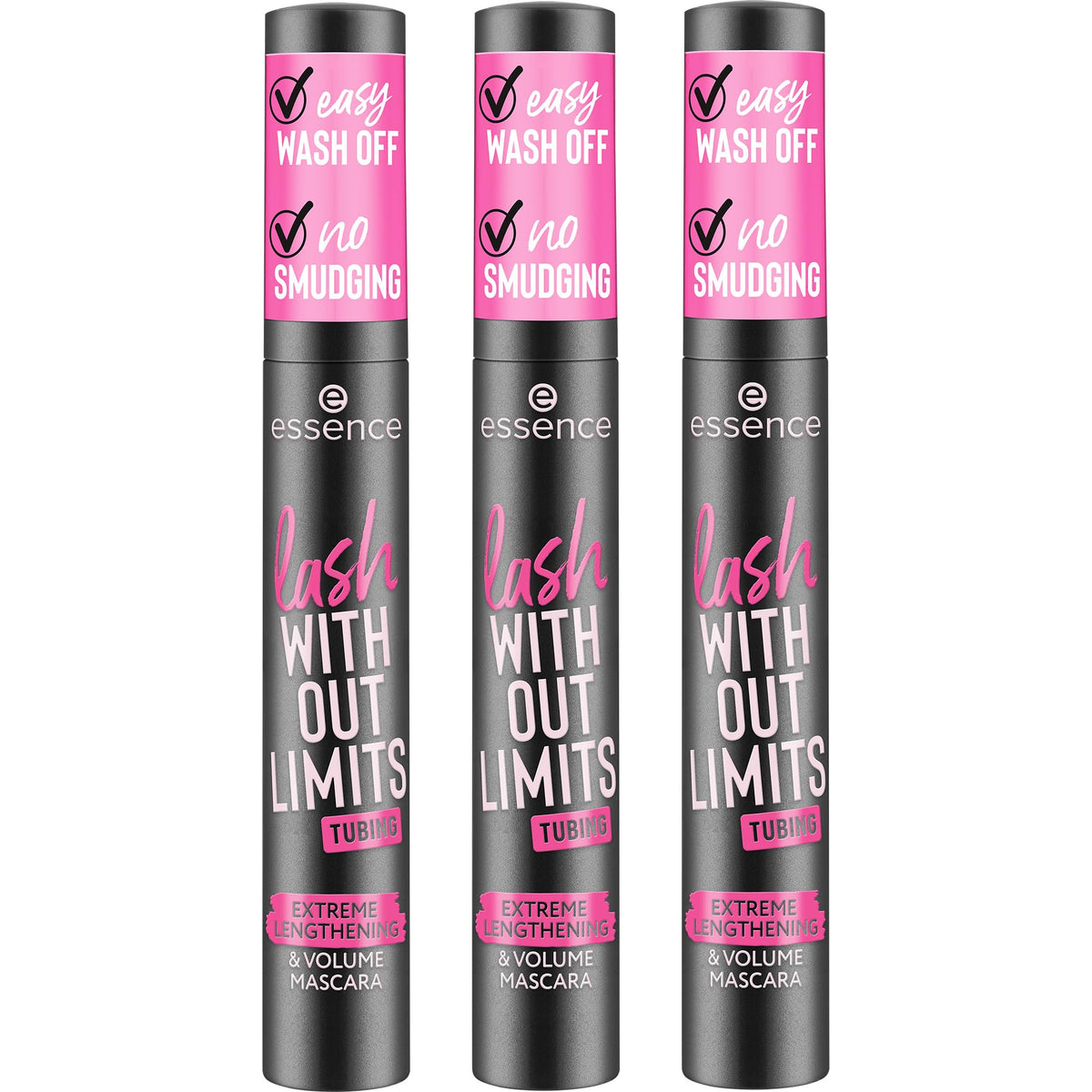 essence Lash Without Limits Extreme Lengthening & Volume Tubing Mascara | (04 | Black) Waterproof Tubing Formula, Smudge-proof, No Clumping, Flexible Wand, Vegan, Cruelty Free, Paraben Free