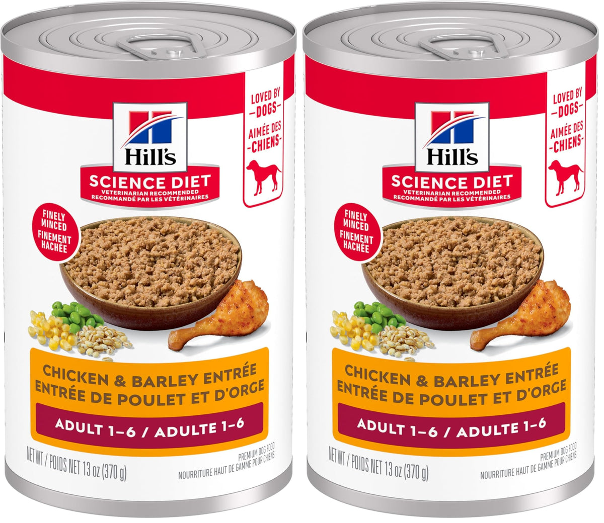 Hill's Science Diet Adult 1-6 Wet Dog Food, Beef & Vegetables, 12.8 oz. Cans, 12-Pack