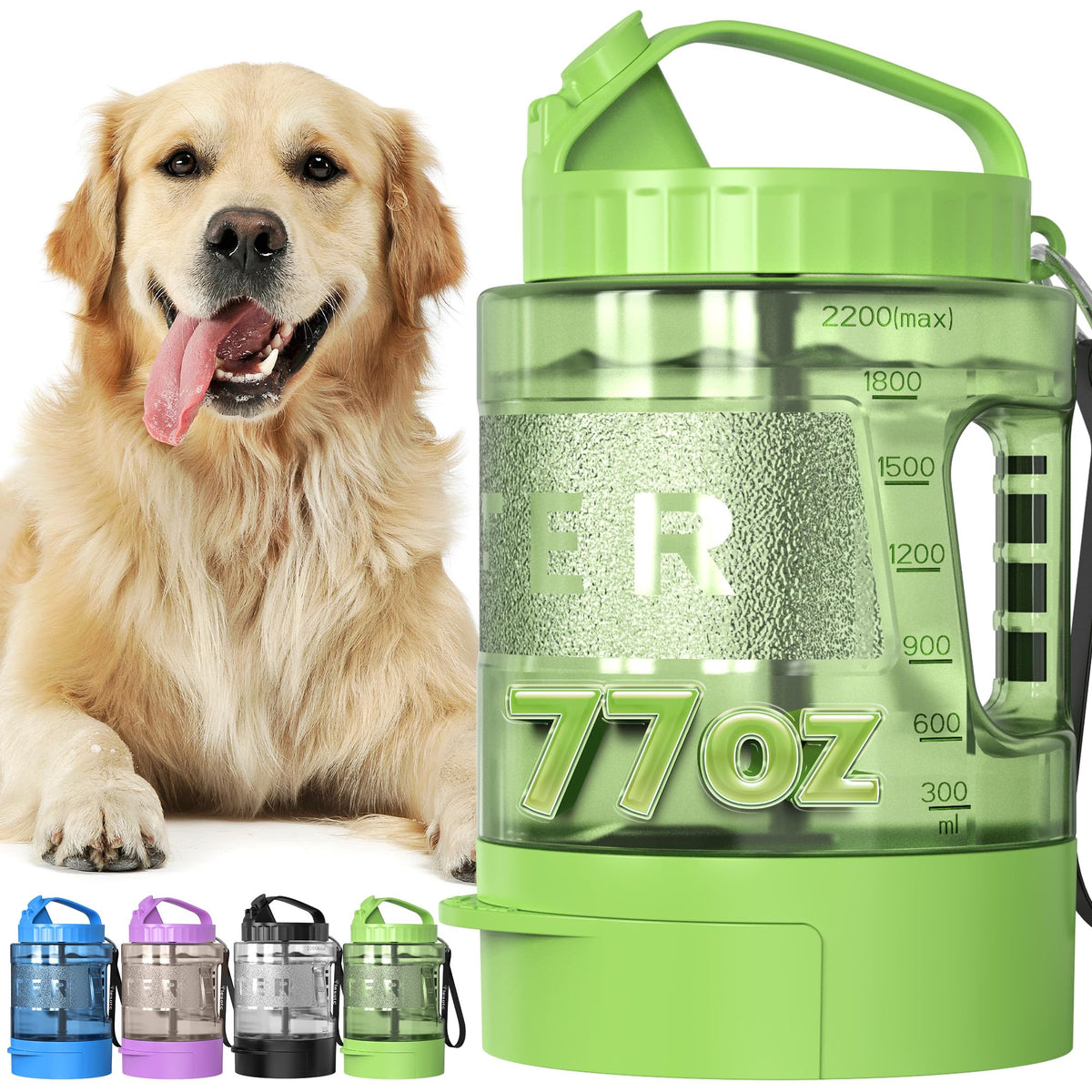 lesotc Dog Water Bottle, Portable Pet Water Dispenser, Leak Proof Travel Squeeze Water Bottle for Dogs, Puppy Essentials Dog Stuff Accessories for Outdoor Walking, Hiking, BPA-Free, Lightweight