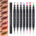 5PCS Double-headed Liquid Winged Black Eyeliner Stamp Pen Set | Eye Liner Pencil Long-lasting Waterproof, Stamp Eyeliner Set for Eye Makeup - Star, Heart, Flower, Butterfly, Triangle