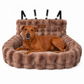 Pelsbarn Luxurious Cozy Car Dog Bed, Faux Fur Travel Bed, Brown, S