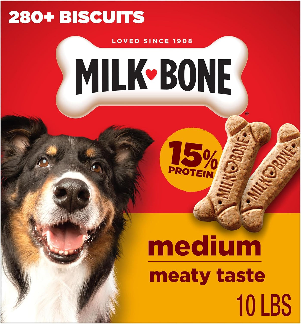 Milk-Bone Crunchy Medium Dog Treats, 10 Lb. Box, Original Beef Flavor