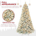 Hykolity 7 ft Prelit Snow Flocked Christmas Tree with 300 Warm White LEDs