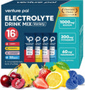 Venture Pal High Sodium Sugar Free Electrolytes Powder Packet, Zero Calories Hydration Packets with Vitamin, Sodium, Potassium & Magnesium, Electrolyte Drink Mix, Vegan, Keto Friendly, 16 Count