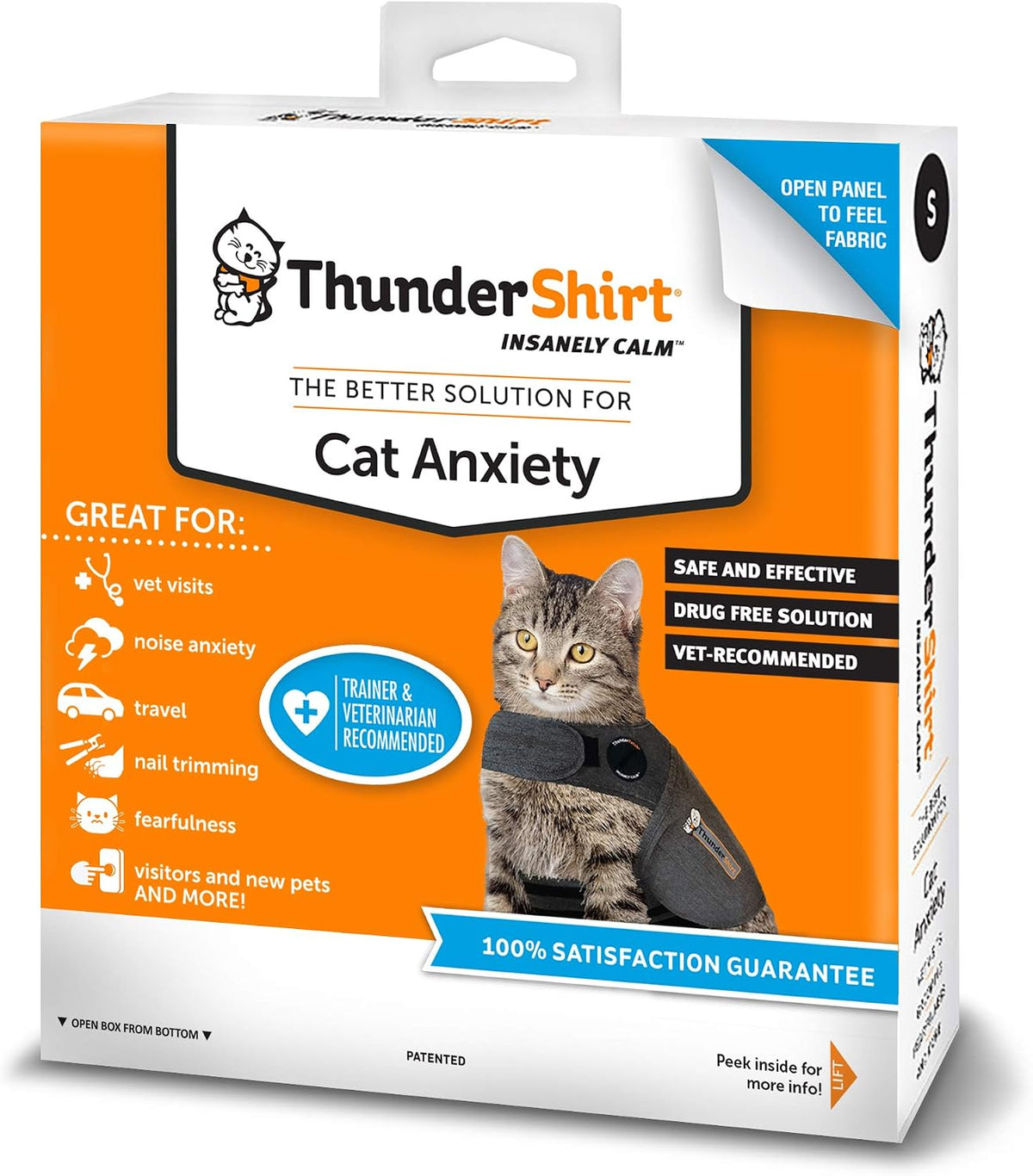 Thundershirt Classic Cat Anxiety Jacket, Heather Gray, Medium (9 to 13 lbs), THU-009