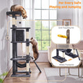 Yaheetech 63in Large Cat Tree for Heavy Cats up to 22lbs, Anti-Wobble Tower with Condo & Hammock, Space-Saving for Indoor Multi-Pet Households, Stops Furniture Scratching