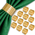 Thanksgiving Napkin Rings Set of 12 Gold Leaf, Christmas Napkin Rings