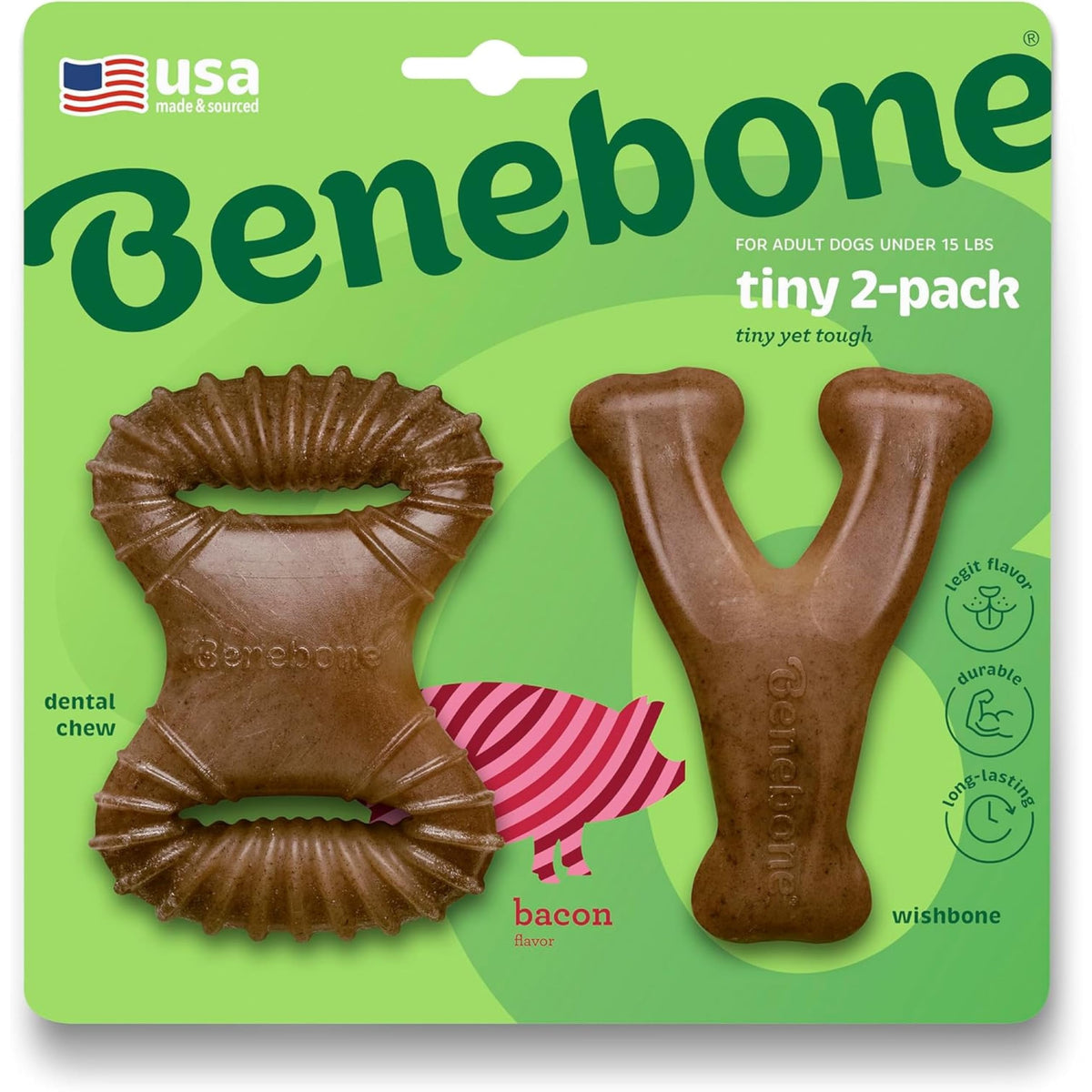 Benebone Large 4-Pack Dog Toys for Aggressive Chewers – Under 90 lbs