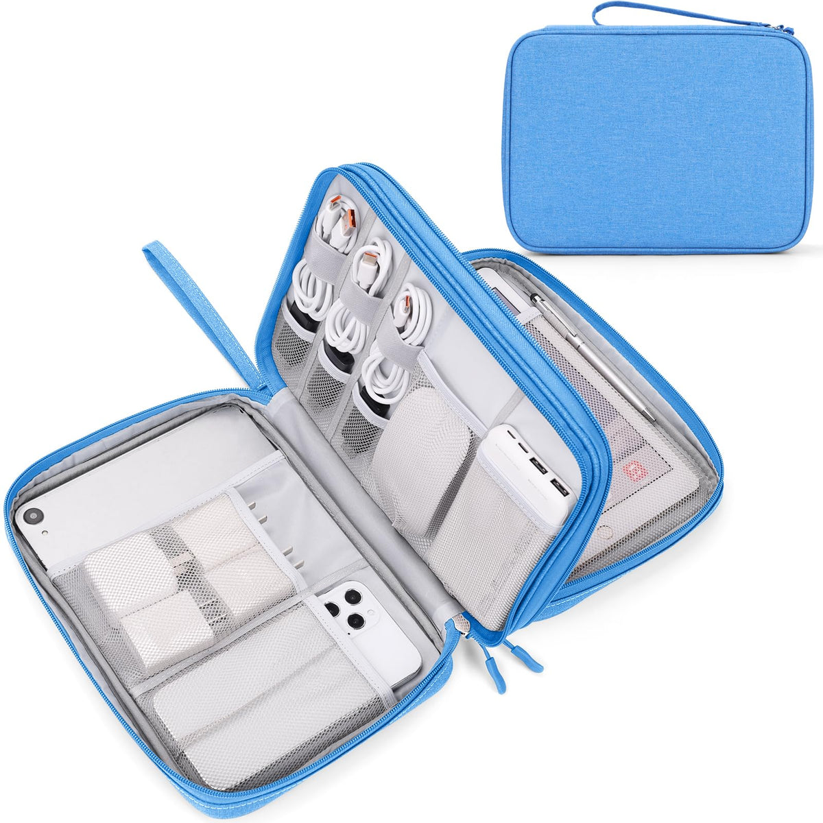 FYY Electronic Organizer, Travel Tech Pouch Bag, Cable Organizer Black