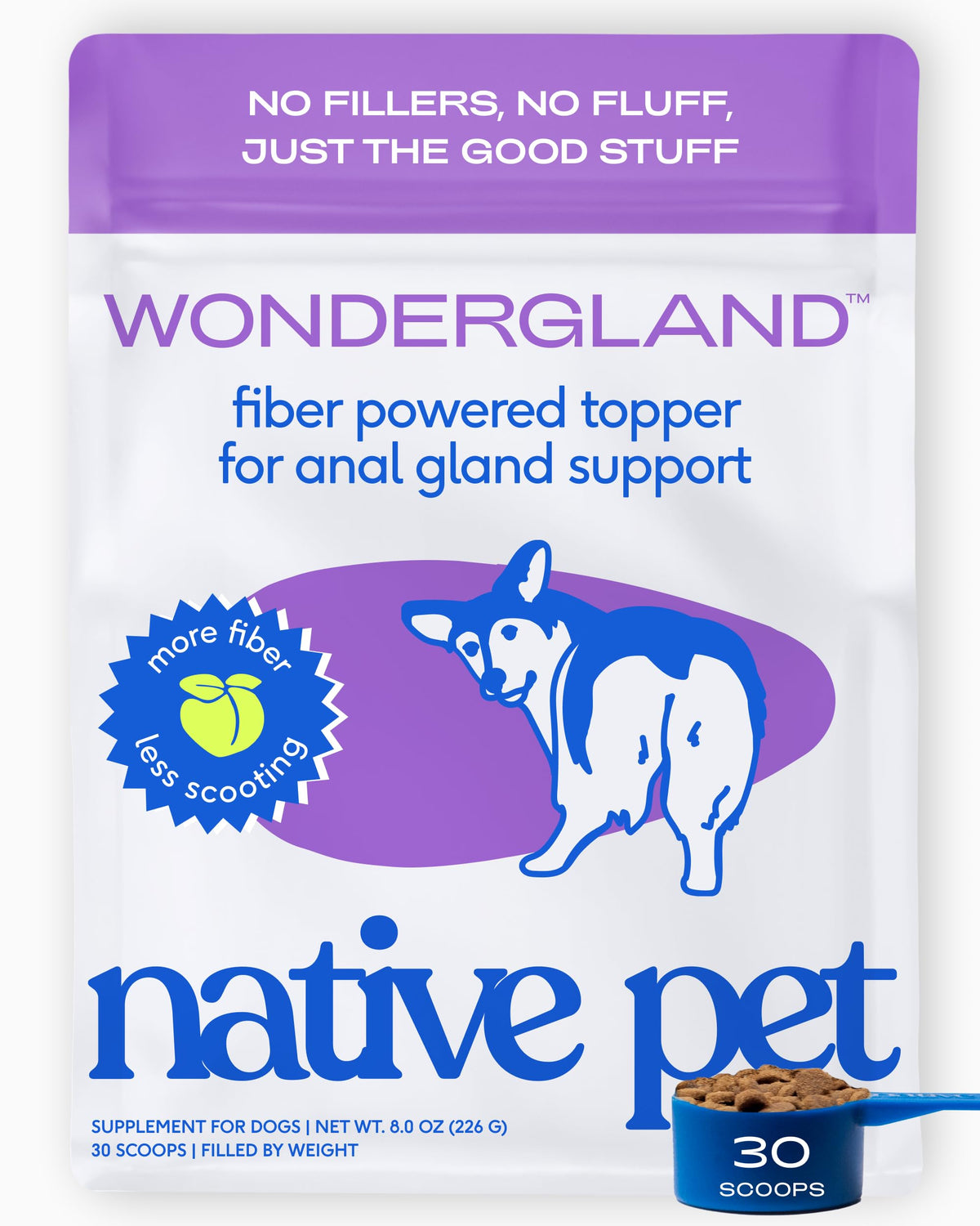Native Pet Pumpkin for Dogs - Organic Dog Food Topper Powder - Promotes Firm Stools, Supports Digestive, Bowel Health & Nutrient Absorption - USDA Organic, Rich in Fiber with Real Pumpkin - 30 Scoops