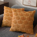 DFXSZ Fall Pillow Covers 18x18 2Pcs Rust Pumpkin Fall Decorations for Home | Fall decor Set of 2 Throw Pillow Cases Soft Plush Faux Fur Wool Couch Cushion for Chair Sofa Bedroom Living Room Home Decor