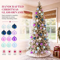 Seenelling 12 Pcs Iridescent Pastel Glass Christmas Ball Ornaments for Tree