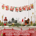Cinnvoice 6.56 ft Vintage Christmas Banner Santa Hanging Garland Wooden