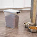 IRIS USA Airtight Dog Food Storage Container, WeatherPro, Up to 10 lbs, for Dog Cat Bird and Other Pet Food Storage Bin, Keep Fresh, Translucent Body, Made in USA, Clear/Gray