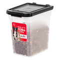 IRIS USA Airtight Dog Food Storage Container, Up to 54 lbs, Attachable Wheels, For Dog Cat Bird and Other Pet Food Storage Bin, Keep Fresh, Translucent Body, Easy Mobility, Black