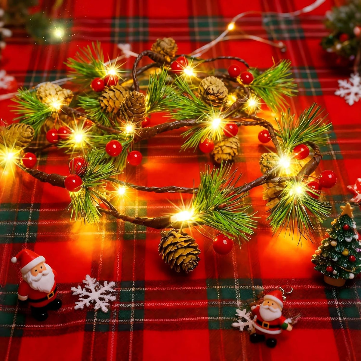 20LED Christmas Pine Cones String Lights Battery Operated