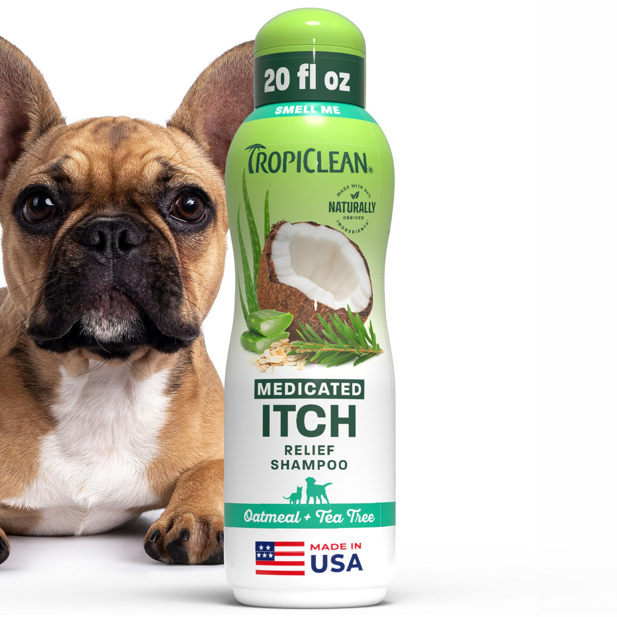 TropiClean 2-in-1 Dog Shampoo and Conditioner, Moisturizing Dog Detangler, Puppy Safe, Made in the USA, Papaya Scent, Cat & Kitten Safe, 20oz.