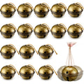 Zhengmy 16 Pcs Large Christmas Jingle Star Bell Xmas Ornament, Gold