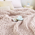 Chunky Knit Blanket Throw for Couch, 51"x63" Chunky Yarn Knitted Blankets | 100% Hand Knit Thick Chenille, Soft Breathable for Bed, Sofa, Home Decor, Cozy Gifts for Women Friends, Sage Green