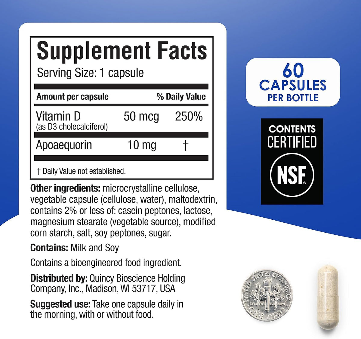 Prevagen Regular Strength - 60 Capsules (2 Month Supply) | Formulated for Your Brain | 10mg of Apoaequorin Plus Vitamin D3 with 7-Day Pill Minder