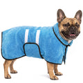 Dog Bathrobe, Super Absorbent for Small to Large Dogs, Dark Blue XL | Dog Robes with Soft Fleece, Warm & Cozy, Adjustable Fit, and Quick Drying Coat for Baths Swimming and Grooming
