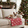 Horaldaily Christmas Navy Blue Snowflakes Flannel Pets Blanket 30x40