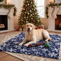 Horaldaily Christmas Navy Blue Snowflakes Flannel Pets Blanket 30x40