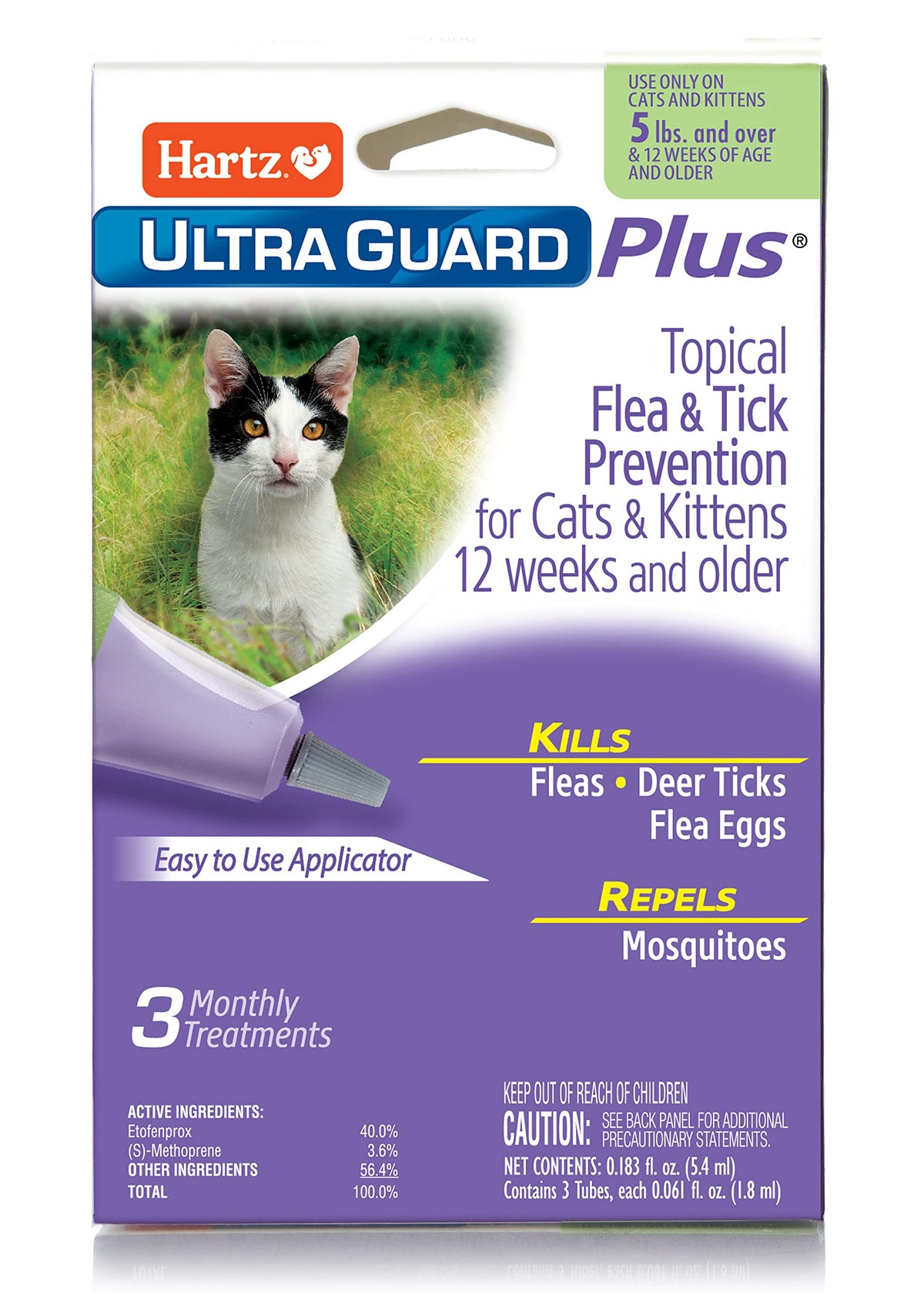 Hartz UltraGuard Topical Flea & Tick Prevention for Cats and Kittens - 3 Monthly Treatments